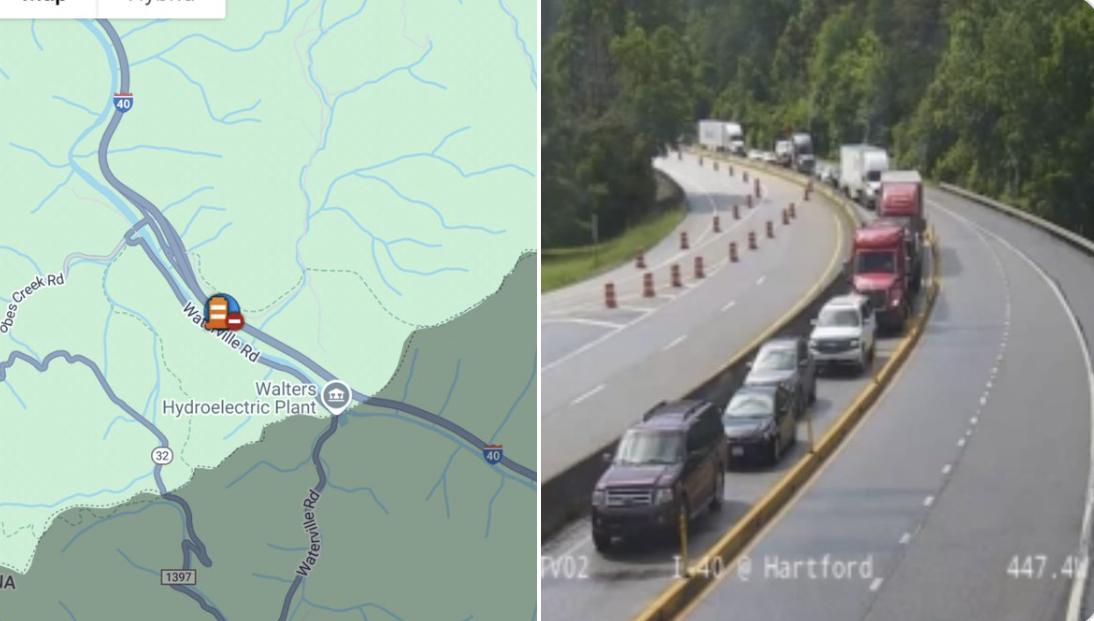 Landslide and flooding close I-40 in Tennessee