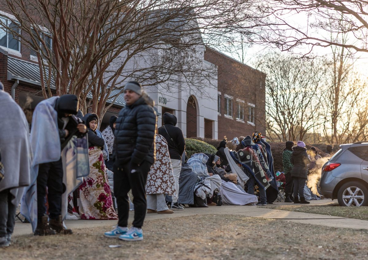 Immigrants wait in the cold for days at the Charlotte ICE office